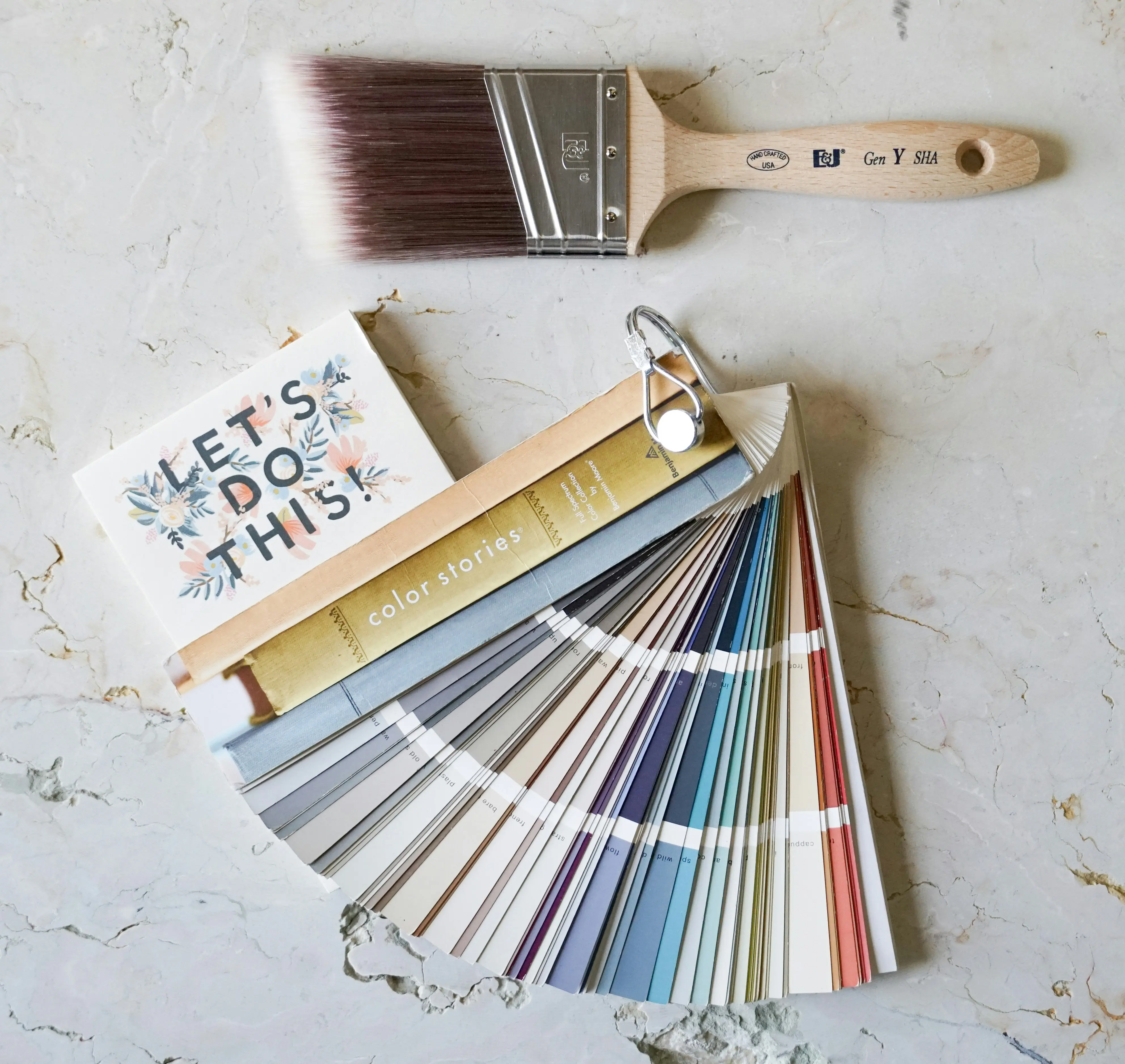Paintbrush and color swatches