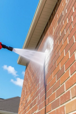 Pressure washing house exterior in Timmonsville, S.C.